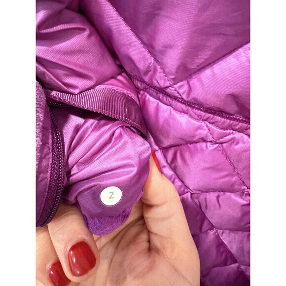 Lululemon Down for a Run Jacket Hooded Goose Down Purple Violet Size 2 - Picture 7 of 9